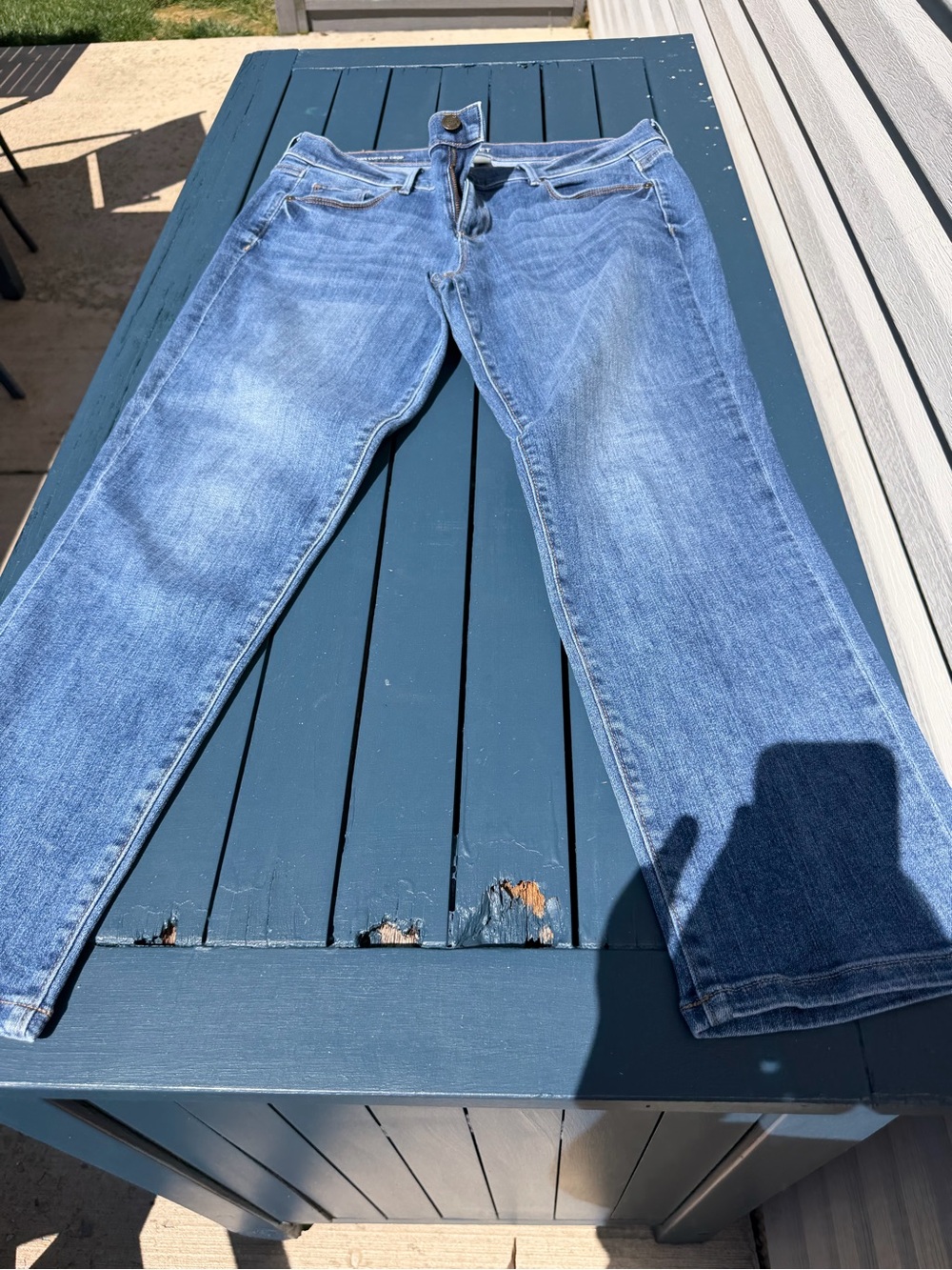 LOFT Light Blue Cropped Straight-Leg Jeans